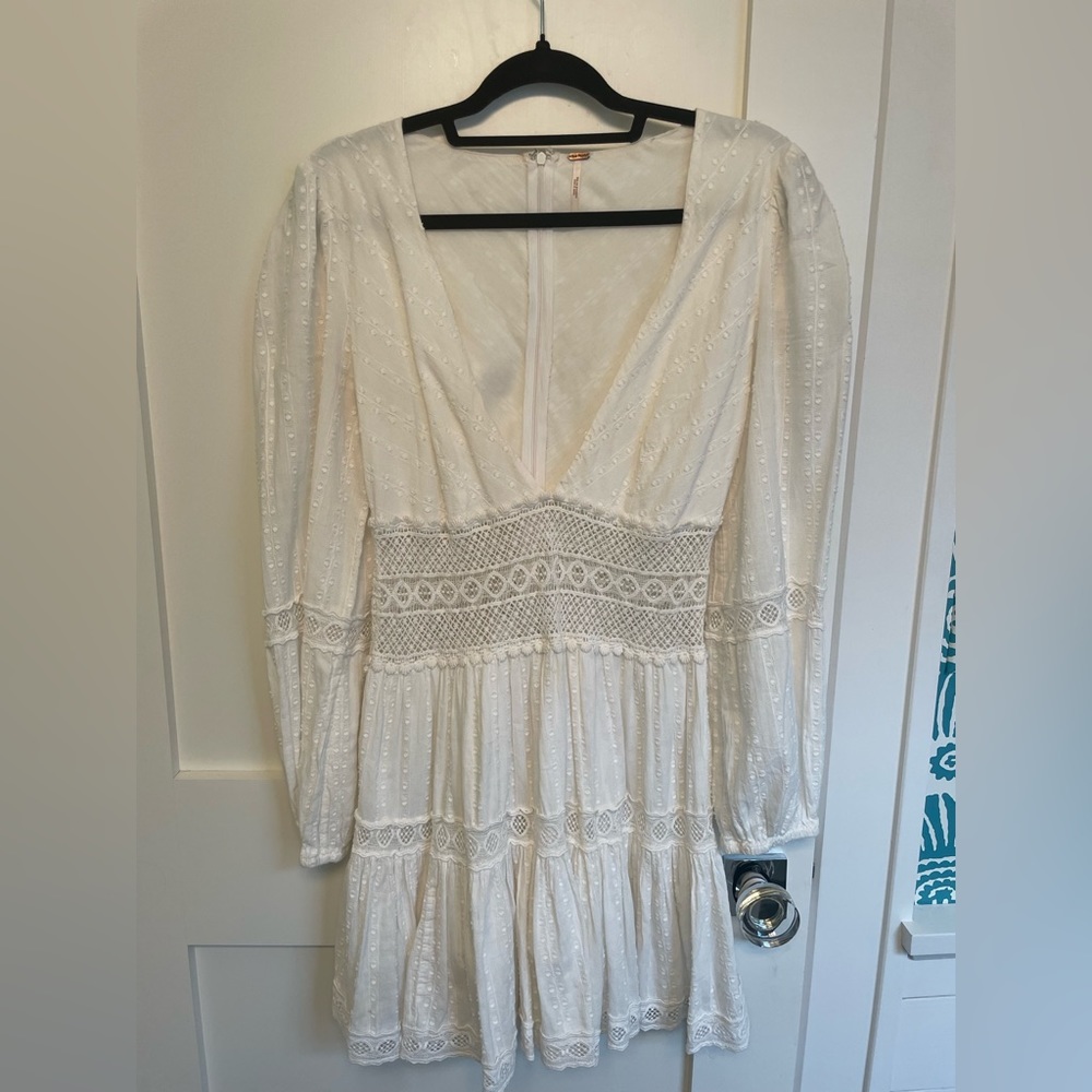 Free People long sleeve dress, size 6, color white